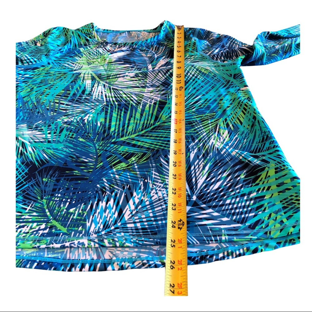 LL Bean Teal Blue Womens M Base Layer long sleeve Hike Lycra Nylon Stretch Shirt - Picture 8 of 9